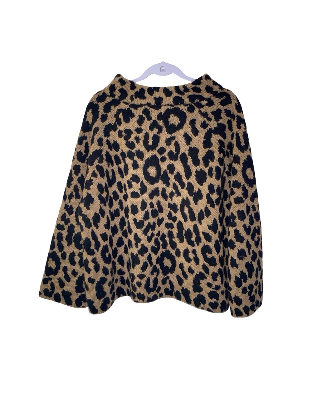Kate Spade ALPACA Leopard Print Mock Neck Pullover Sweater - Plus Size XXL - Picture 3 of 5